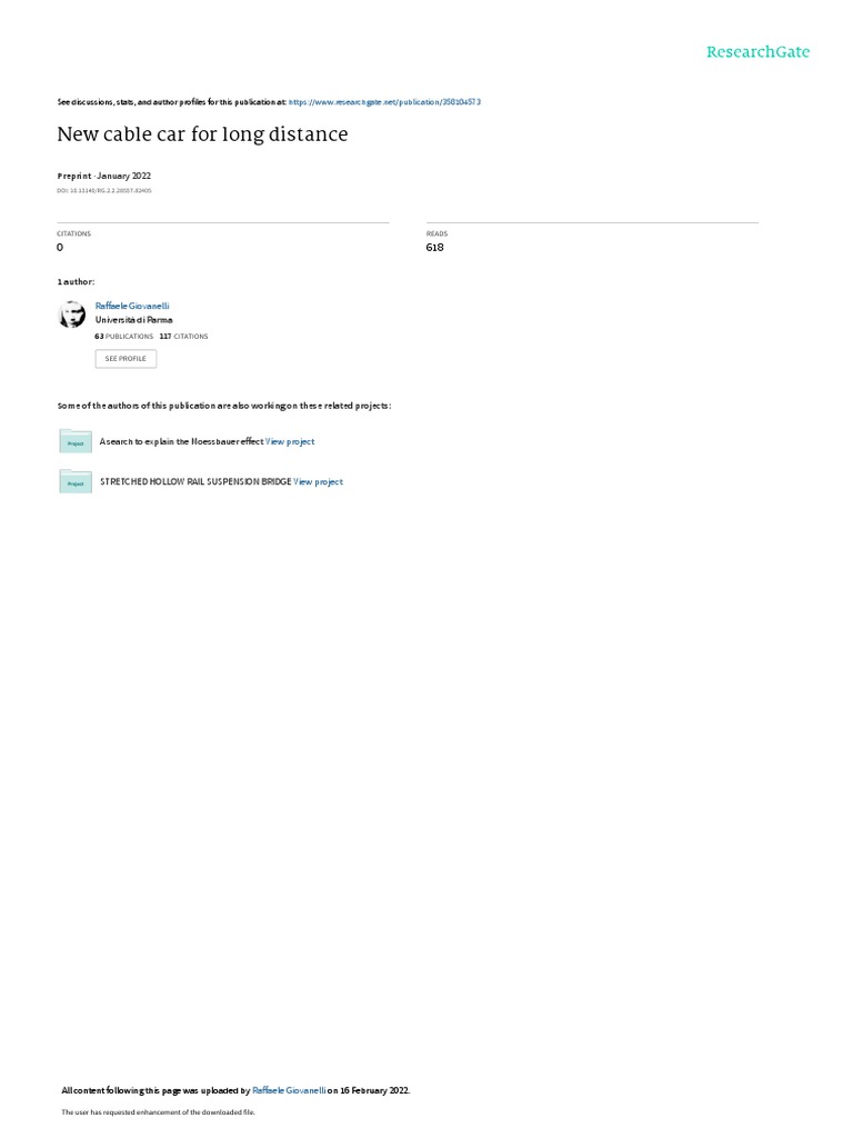Long Distance Cable Car 2 PDF Bending Stress (Mechanics)