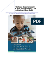 Early Childhood Experiences in Language Arts Early Literacy 11th Edition Machado Test Bank