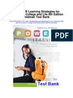 P o W e R Learning Strategies For Success in College and Life 6th Edition Feldman Test Bank