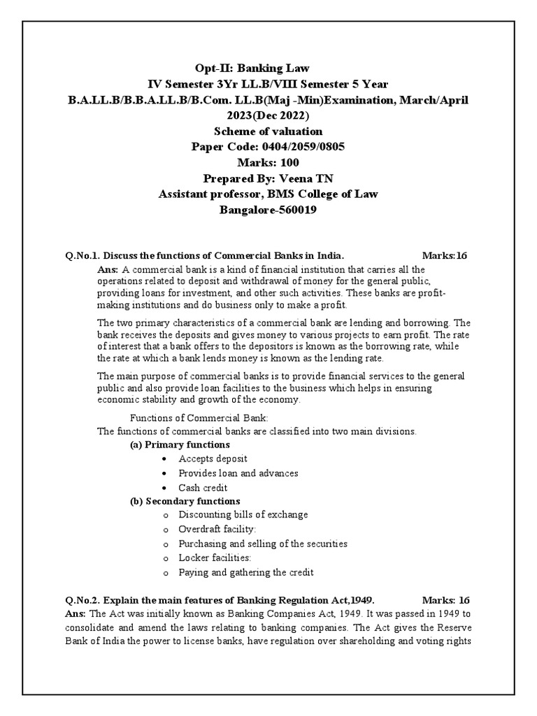 Banking Law Overview and Key Concepts | PDF | Banks | Negotiable Instrument