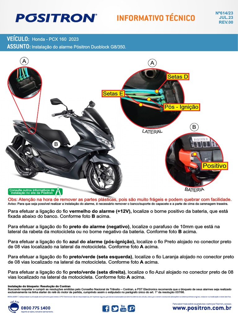 C0614 23 - Honda PCX 160 2023 Procedimento de Instalacao Do Duoblock G8 ...