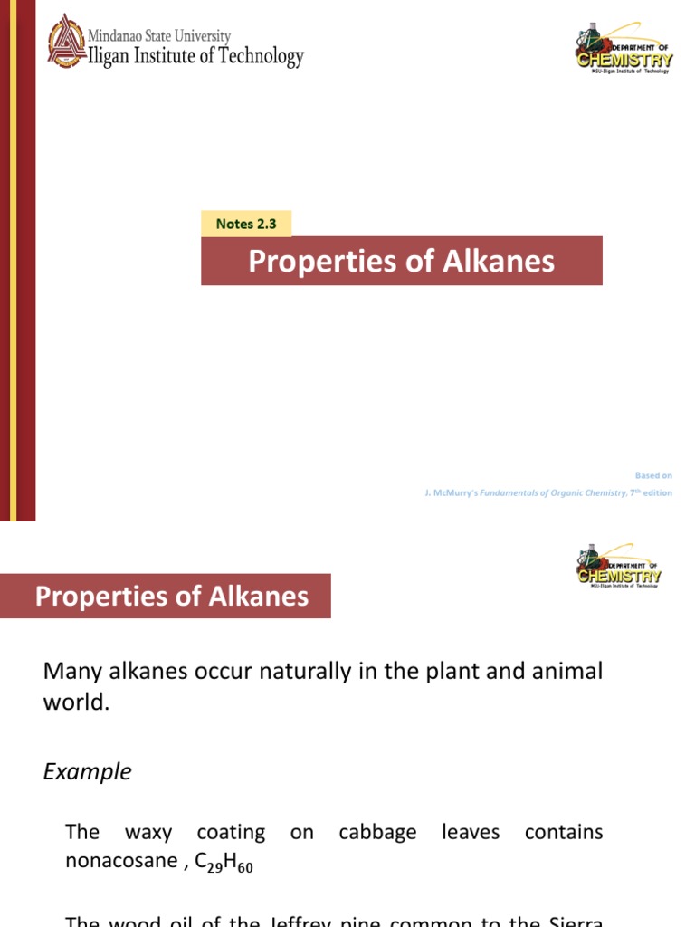 Properties and Reactions of Alkanes | PDF | Alkane | Petroleum