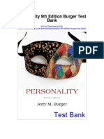 Personality 9th Edition Burger Test Bank