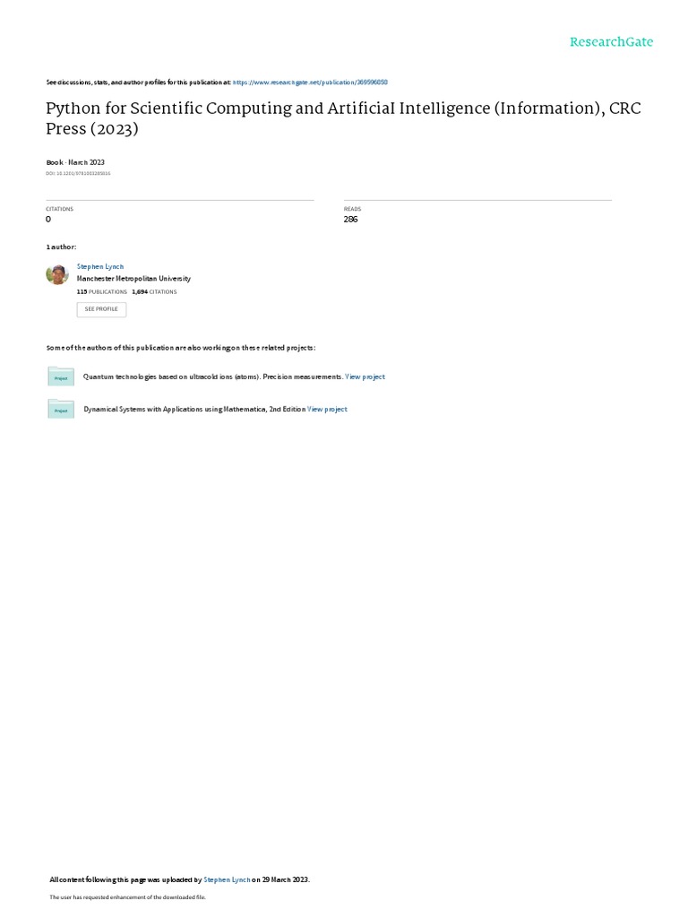 Python for Scientific Computing and a i Information | PDF | Artificial ...