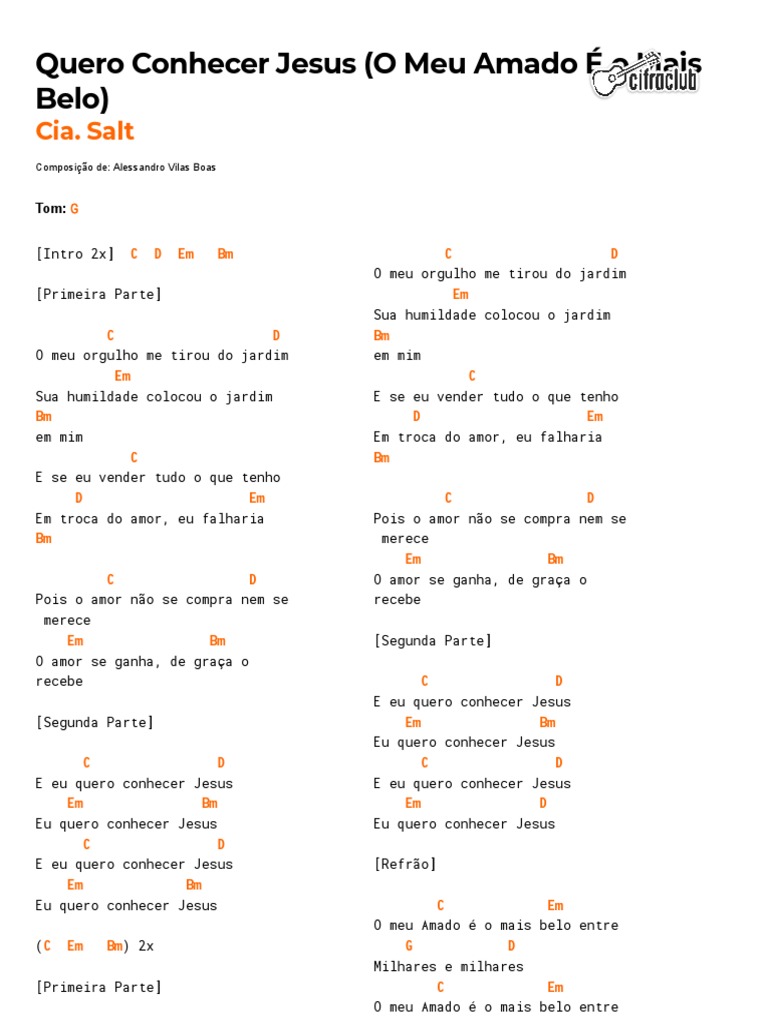 Meu Amado é o Mais Belo - Cifra | PDF | Música gravada
