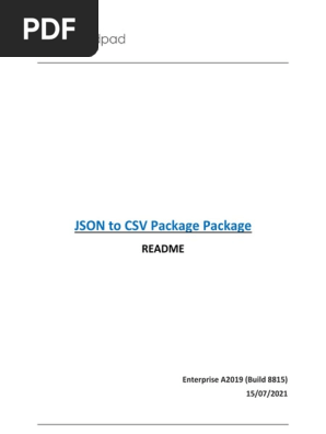Json to Csv Package