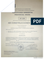 Certificado Ambiental Provincial Anual AB SRL 2023