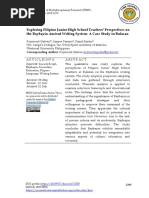 Exploring Filipino Junior High School Teachers' Perspectives On The Baybayin Ancient Writing System: A Case Study in Bulacan