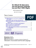 Alternative Assessment and Second Language Study What and Why