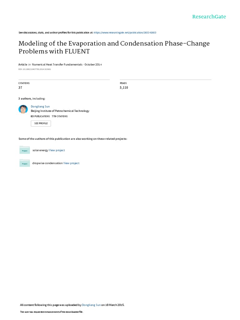 Modeling of The Evaporation and Condensation PhaseChange Problems With