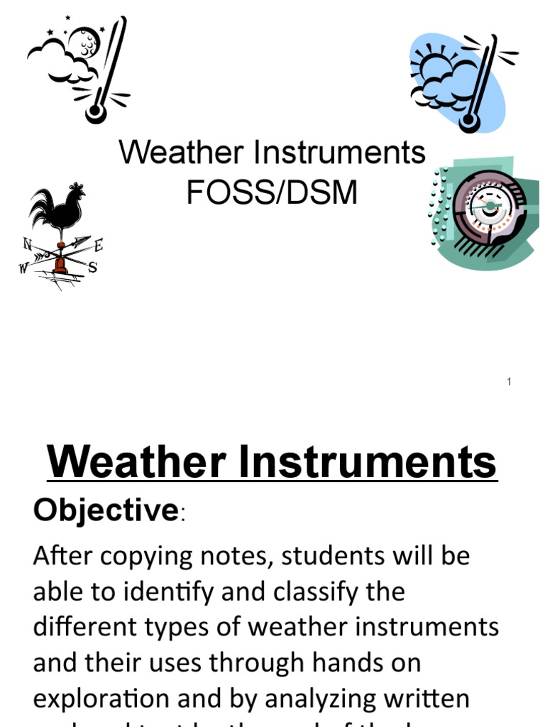 Weather Instruments Cut Paste PDF Thermometer Humidity