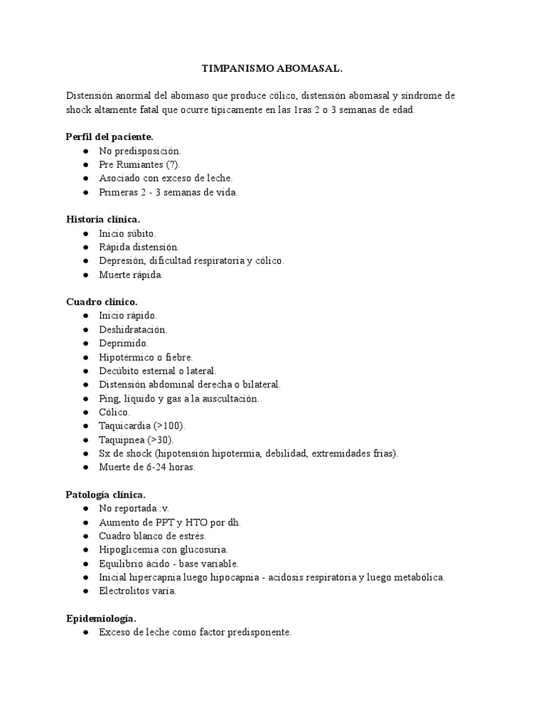 Timpanismo Abomasal PDF Diarrea Depresión (estado de ánimo)