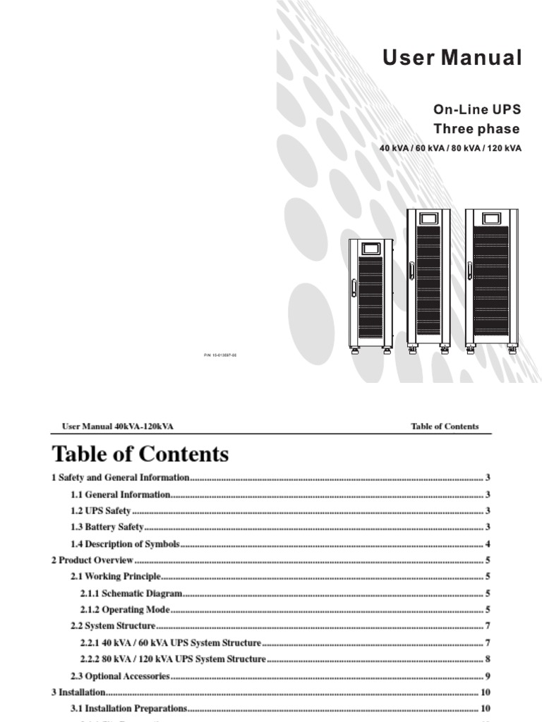 User Manual Ups 40-120kva Ea8990 | PDF | Power Inverter | Rectifier