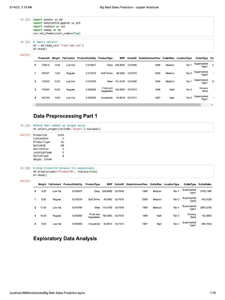 BIG Mart Data Analyst Project | PDF