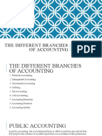 Branches of Accounting and Users of Financial Information