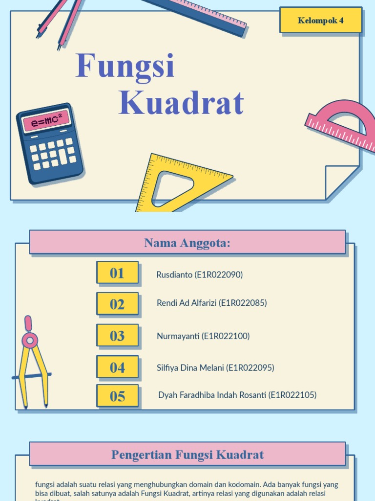PPT MTK Fungsi Kuadrat | PDF