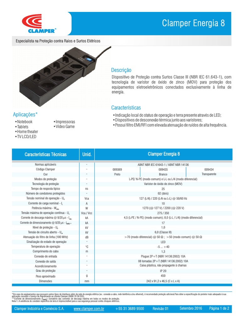 Clamper Energia 8 9 | PDF | Engenharia Elétrica | Eletricidade