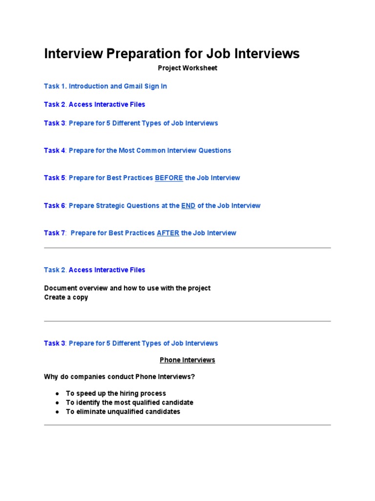 Job Interview Preparation Guide | PDF | Job Interview | Cognition