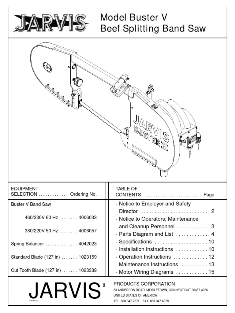 Buster V Band Saw Overview | PDF | Electrical Connector | Screw