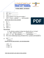 Work Sheet - Division