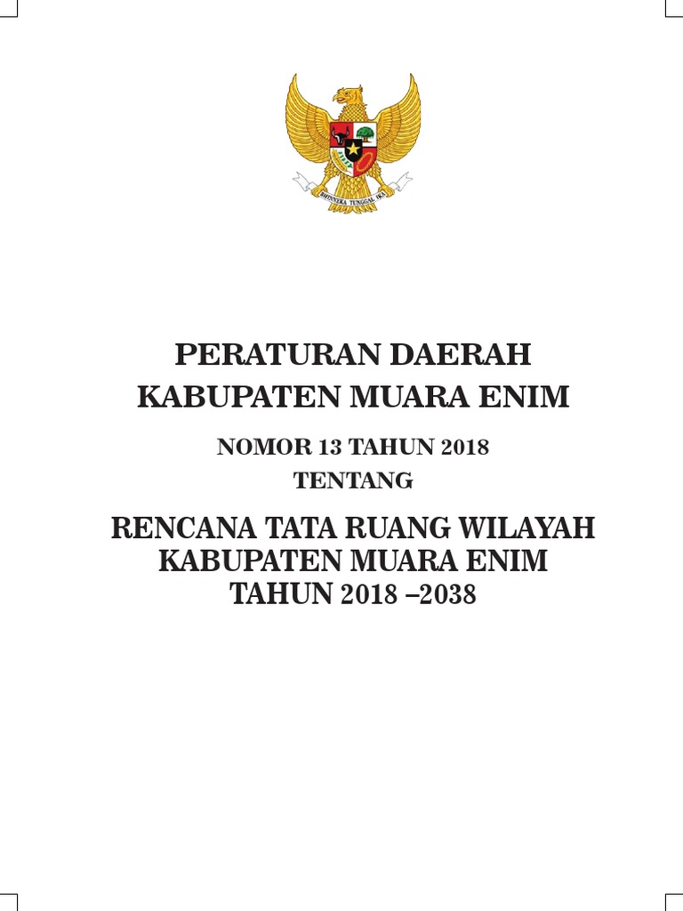Rencana Tata Ruang Muara Enim 2018-2038 | PDF | Griya & Taman