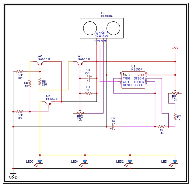 HC-SR04 Circuit and Schematic Diagram | PDF