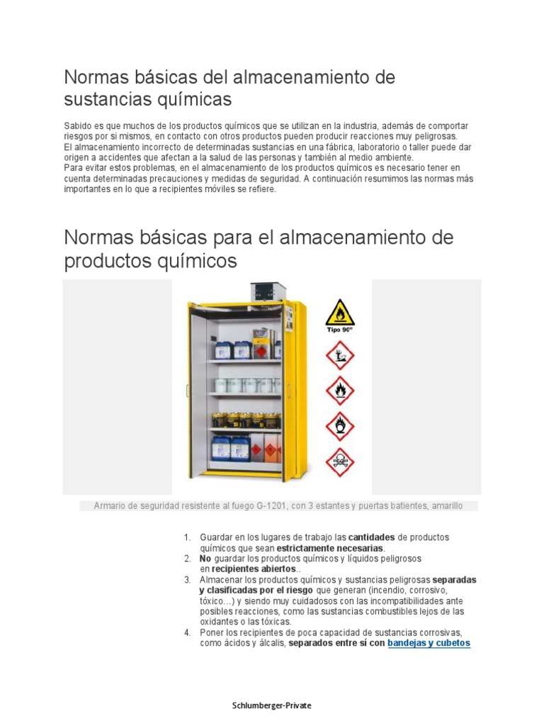 P - Normas Almacenamiento de Sustancias Quimicas | PDF | Toxicidad |  Laboratorios, image size:768x1024