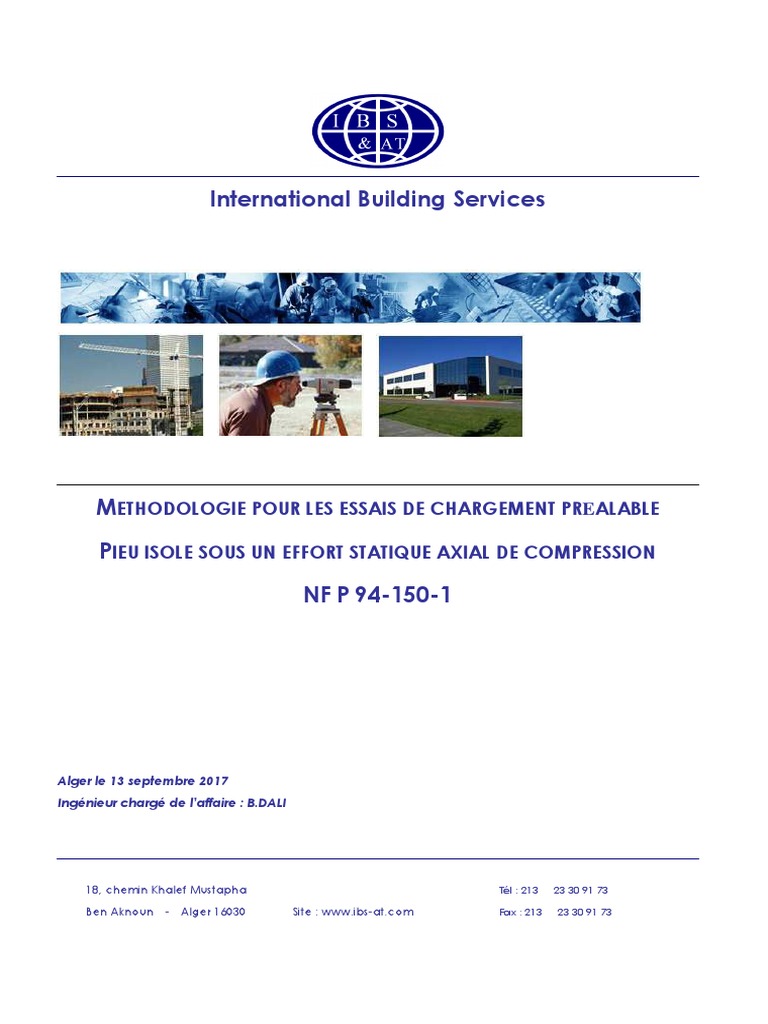 Document 1 Methodologie Essai Statique de Compression NF P 94-150-1 ...