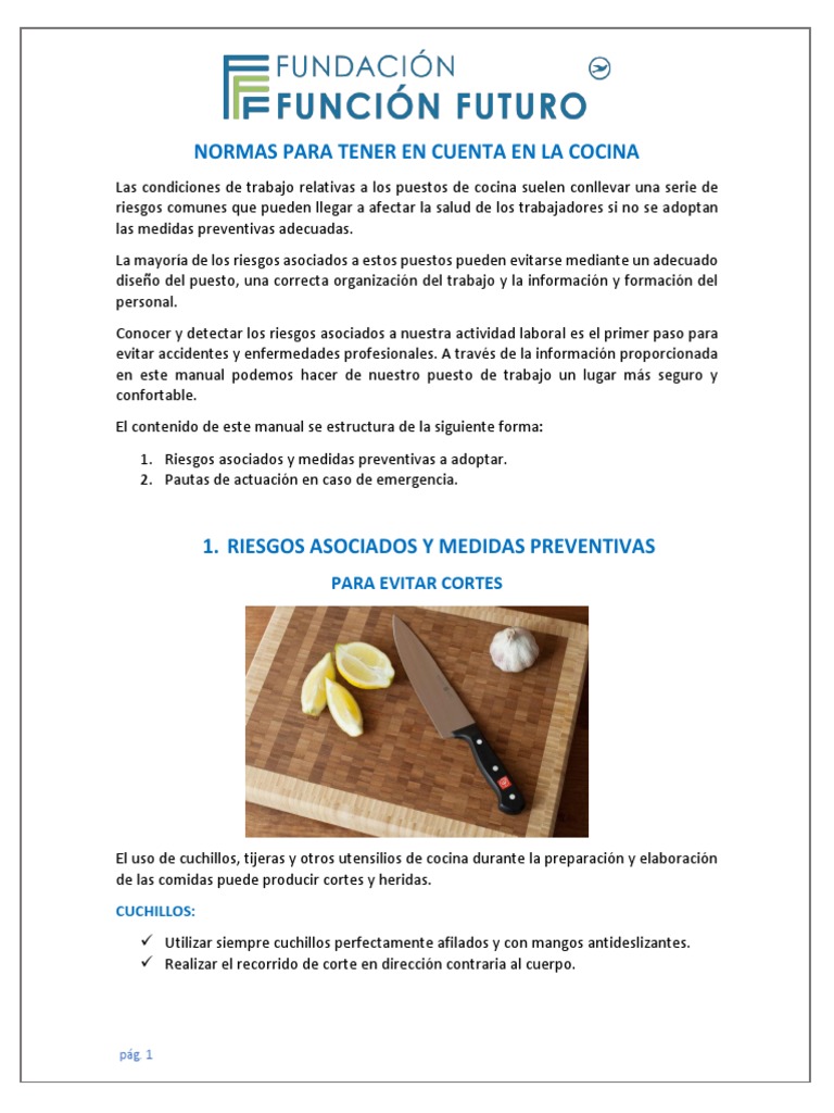 2.normas de Cocina | PDF | Cuchillo | Estufa de cocina