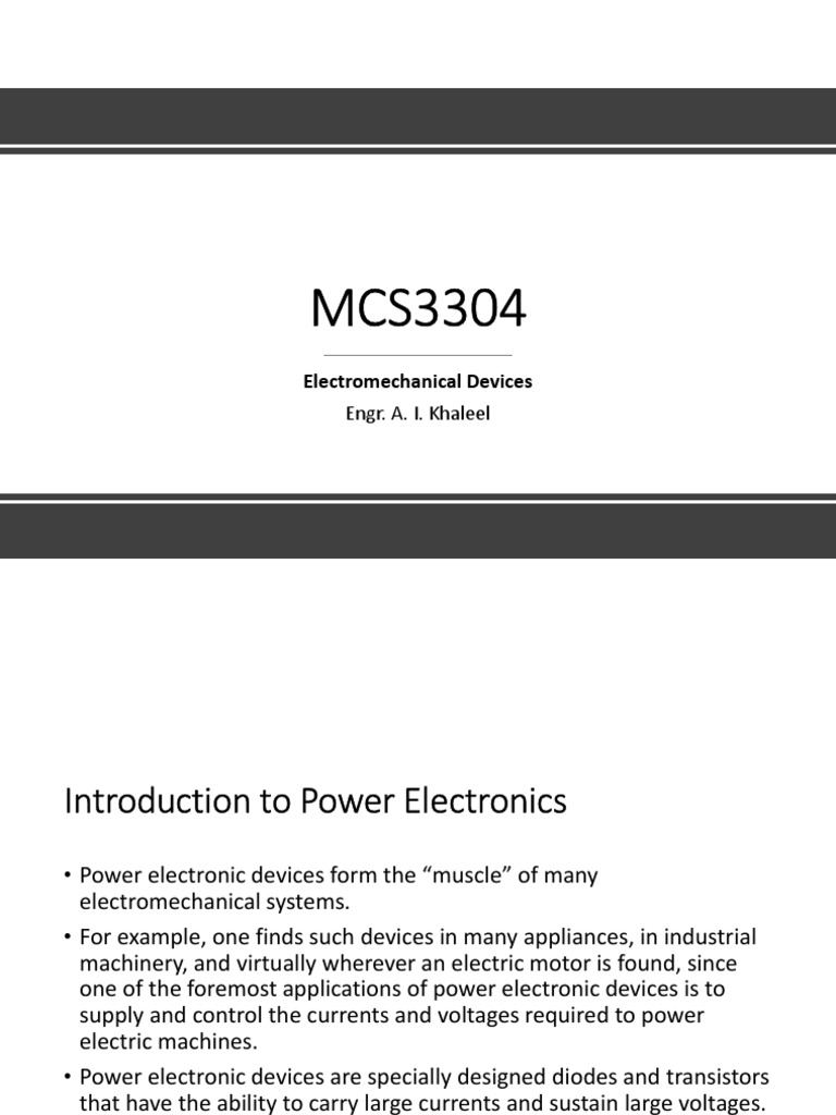 Power Electronics for Engineers | PDF | Power Electronics | Rectifier