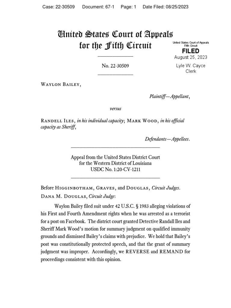 Fifth Circuit Reverses Summary Judgment in Facebook Free Speech Case ...