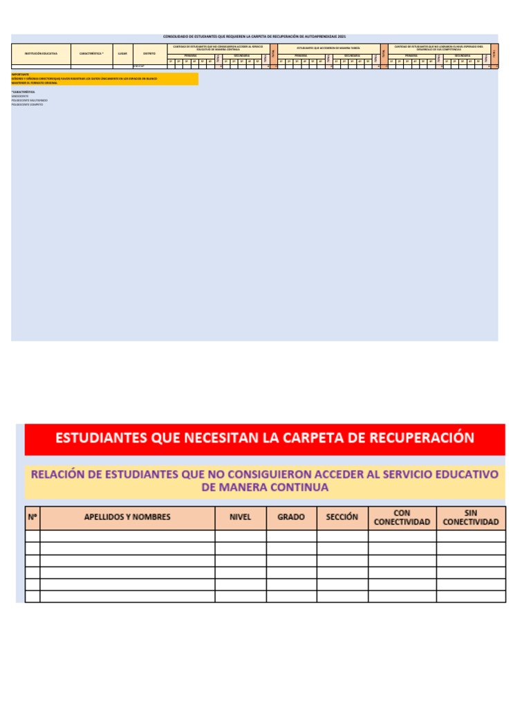 Carpeta de Recuperacion Ugel Ascope | PDF