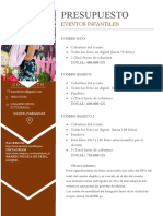 Presupuesto Eventos Infantiles