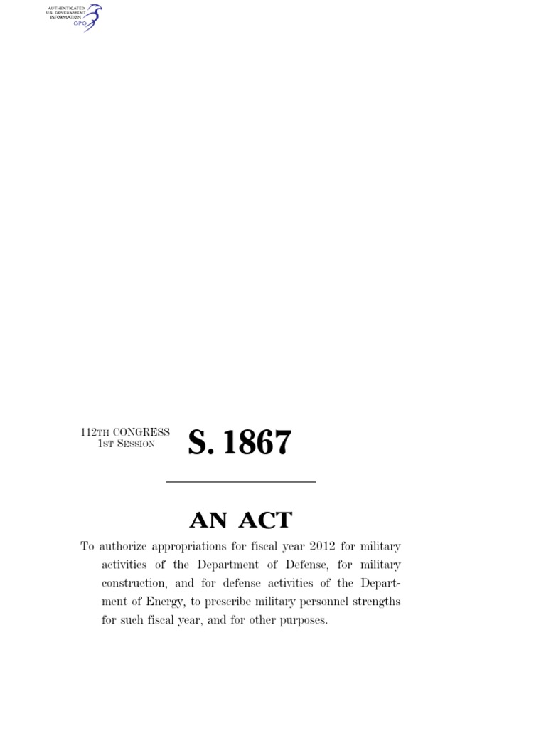 National Defense Authorization Act PDF Cost Of Living United