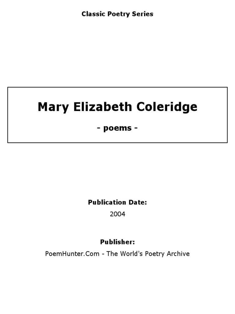 Mary Elizabeth Coleridge 2004 9 PDF Thou Mary, Mother Of