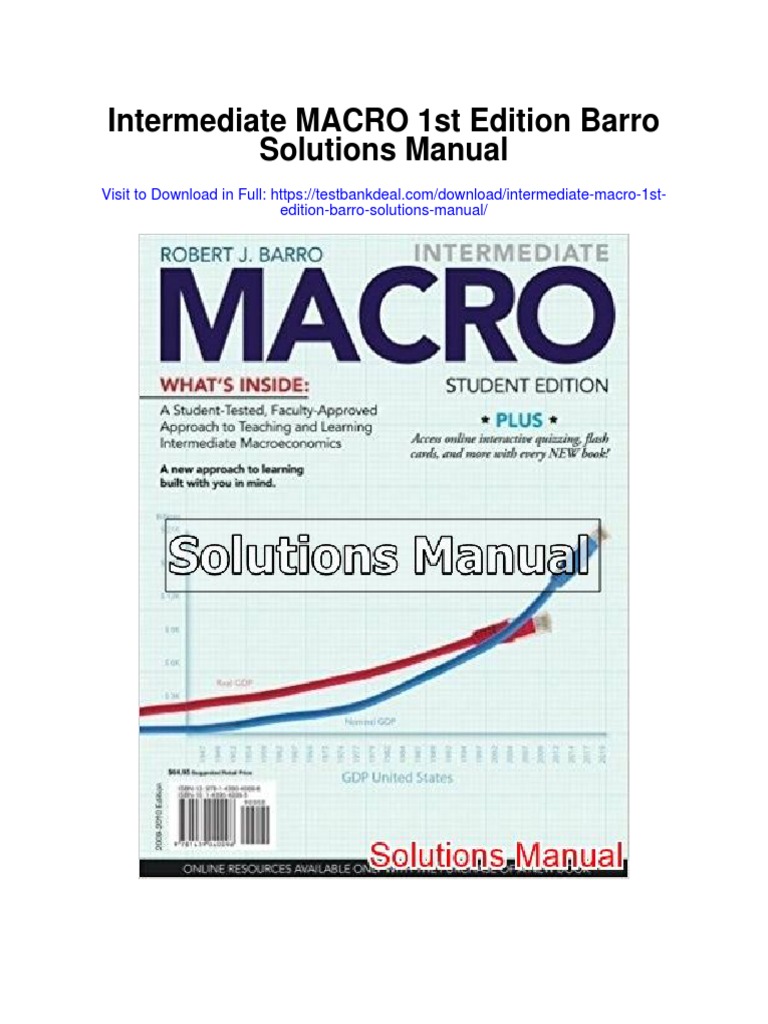 Intermediate Macro 1st Edition Barro Solutions Manual PDF Economic