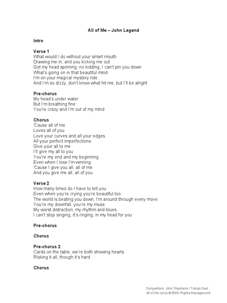 lyrics of the song all of me