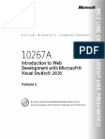 Course 10267A Introduction To Web Development With Microsoft Visual Studio 2010 Trainer Handbook