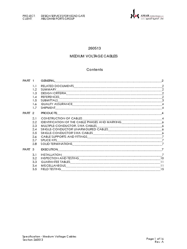 Medium Voltage Cable Specification | PDF | Insulator (Electricity ...