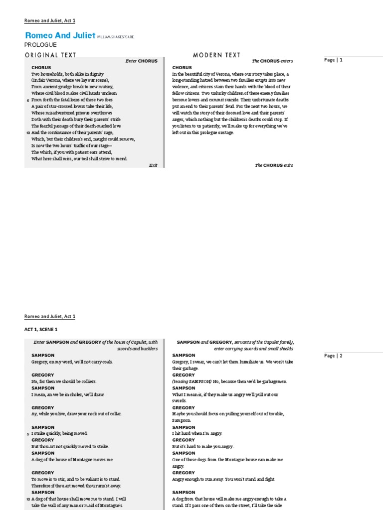 Romeo And Juliet PDF Characters In Romeo And Juliet Tragedy Plays