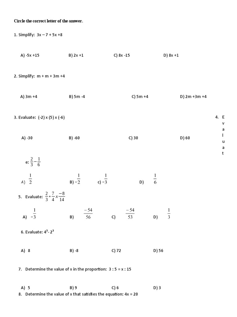 Answer Selection Exercise | PDF | Numbers | Foot (Unit)
