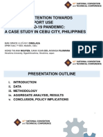 Behavioral Intention Towards Public Transport Use Amid The Covid-19 Pandemic: A Case Study in Cebu City, Philippines