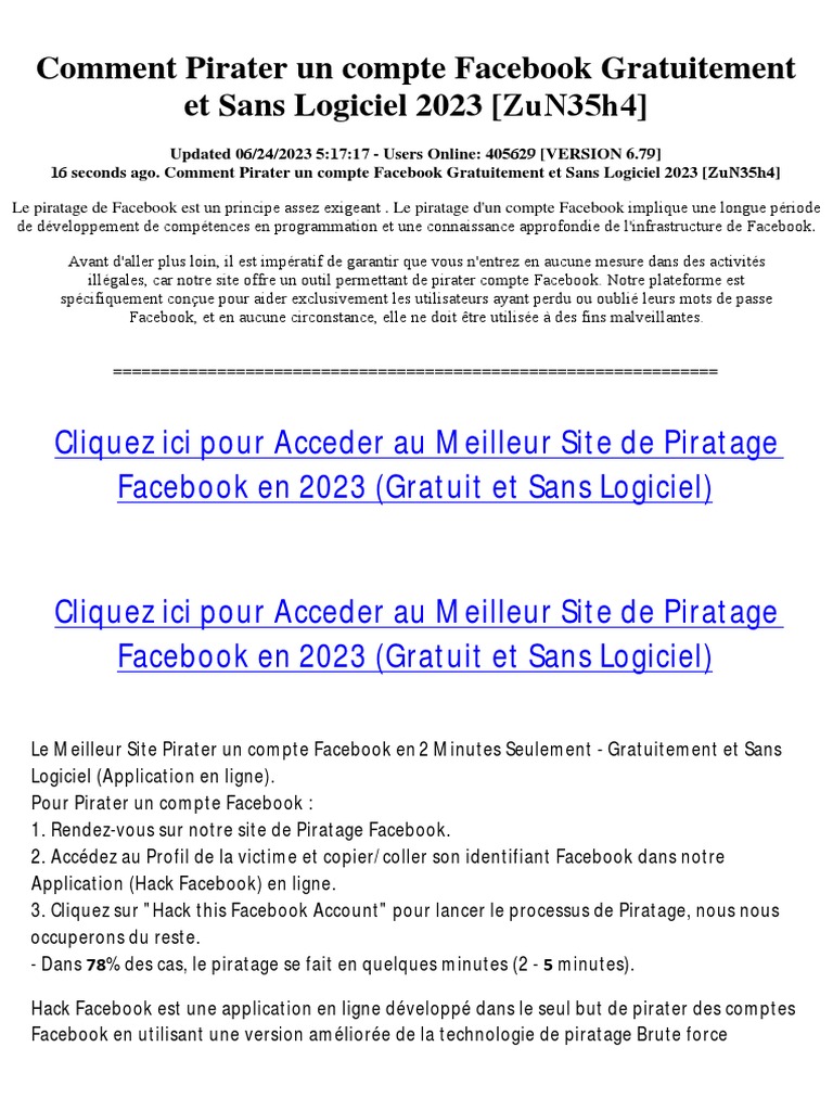 Comment Pirater Un Compte Facebook Gratuitement Et Sans Logiciel ...