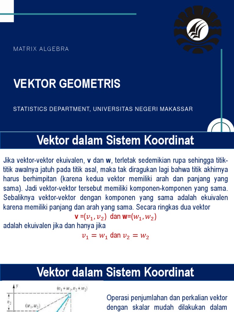 Vektor dan Operasi dalam Matematika | PDF | Metode & Bahan Ajar