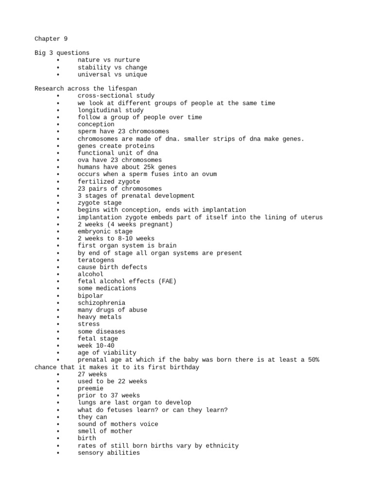 Chapter 9 Psychology Notes Pdf Attachment Theory Behavioural Sciences