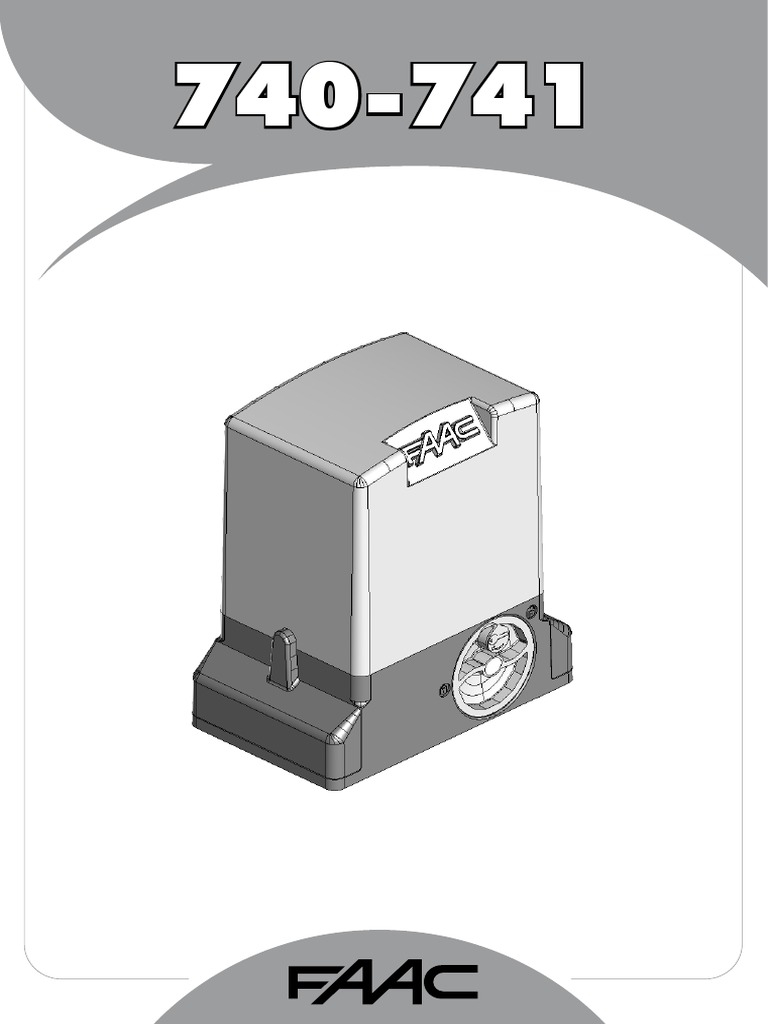 Manual Faac 740741 C PDF Engranaje Fundación (Ingeniería) — free download