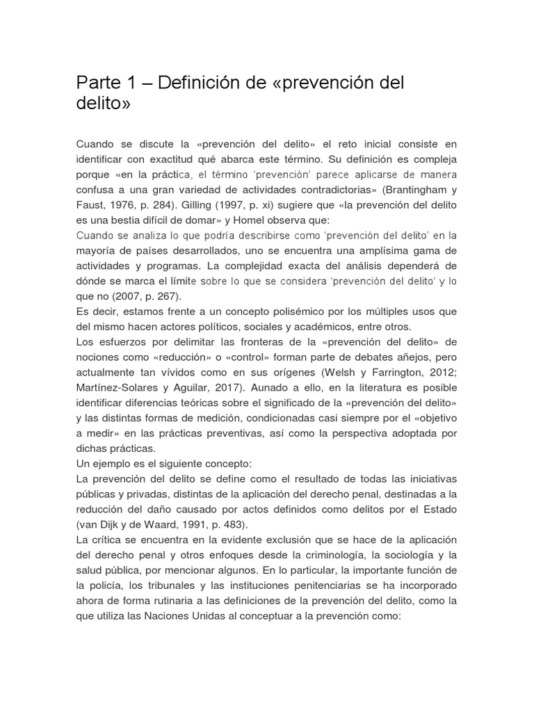 Definición de Prevención del Delito | PDF | Prevención del crimen ...