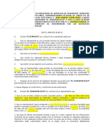 Contrato Mercantil de Prestación de Servicios de Transporte Terrestre Teran