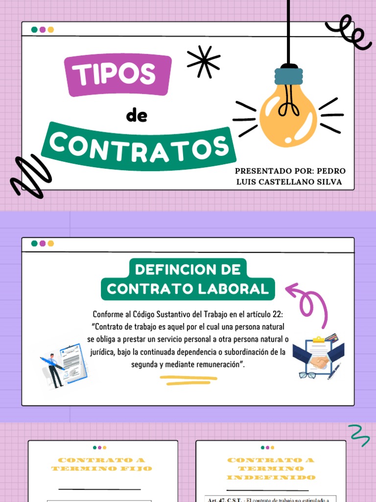 Tipos De Contratos Laborales En Colombia Pdf