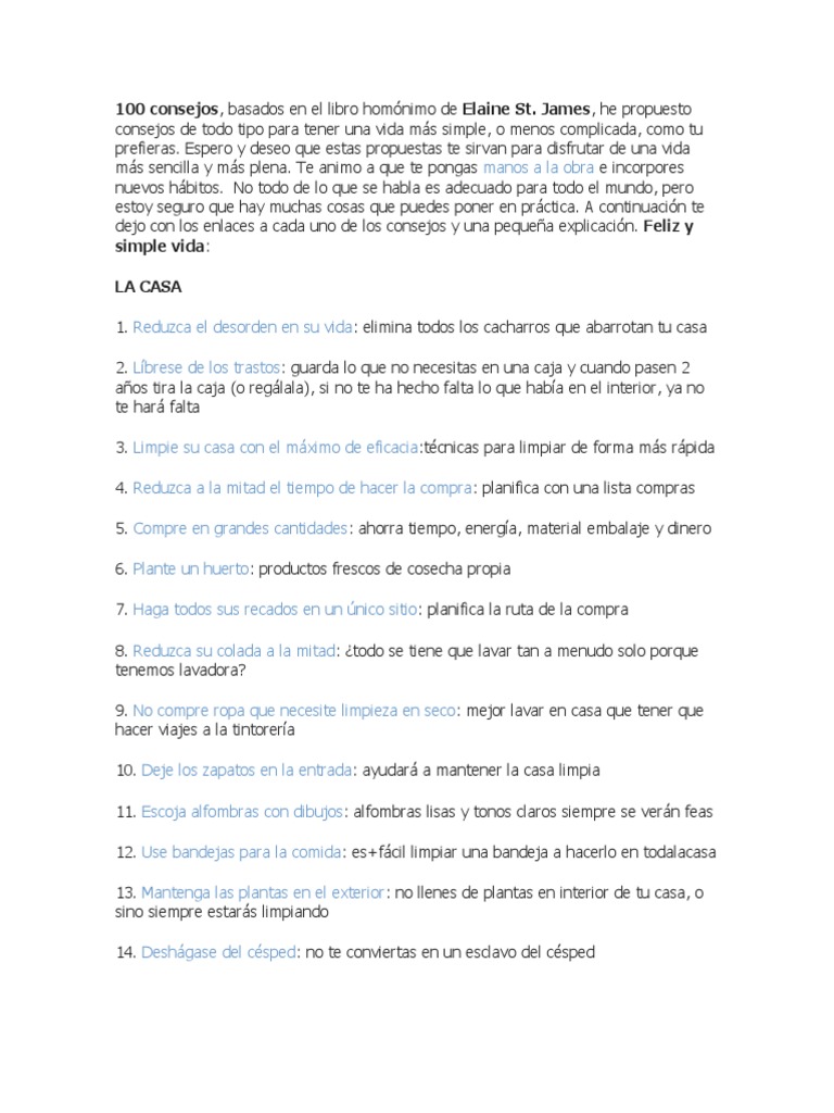 100 Consejos para Simplificar tu Vida | PDF | Tarjeta de crédito ...